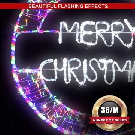 Stockholm Christmas Lights Motif LED Ropelight MERRY XMAS Bauble 240 Fairy LEDs 4 Stockholm Christmas Lights Motif LED Ropelight MERRY XMAS Bauble 240 Fairy LEDs - Image 4