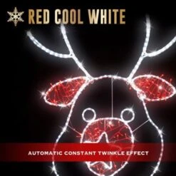 Stockholm Christmas Lights Motif LED Ropelight Reindeer Head Red White LEDs -Christmas Lights Store 257021 2384973 F