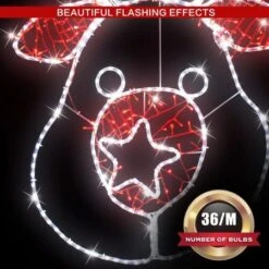 Stockholm Christmas Lights Motif LED Ropelight Reindeer Head Red White LEDs -Christmas Lights Store 257021 2384975 F