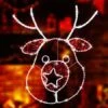 Stockholm Christmas Lights Motif LED Ropelight Reindeer Head Red White LEDs