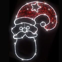 Stockholm Christmas Lights Motif LED Ropelight Santa Head Red Cool White LEDs