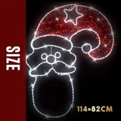 Stockholm Christmas Lights Motif LED Ropelight Santa Head Red Cool White LEDs -Christmas Lights Store 257023 2108963 F