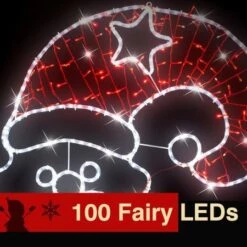 Stockholm Christmas Lights Motif LED Ropelight Santa Head Red Cool White LEDs -Christmas Lights Store 257023 2108965 F