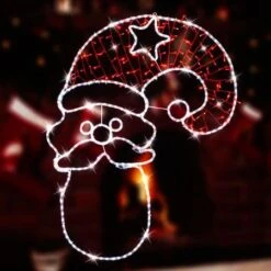 Stockholm Christmas Lights Motif LED Ropelight Santa Head Red Cool White LEDs -Christmas Lights Store 257023 2108967 F