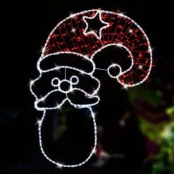 Stockholm Christmas Lights Motif LED Ropelight Santa Head Red Cool White LEDs -Christmas Lights Store 257023 2108969 F