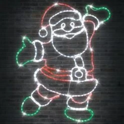 Stockholm Christmas Lights Motif LED Ropelight Happy Santa Twinkle Multi Colour -Christmas Lights Store 257025 2384989 F