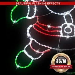 Stockholm Christmas Lights Motif LED Ropelight Happy Santa Twinkle Multi Colour -Christmas Lights Store 257025 2384993 F