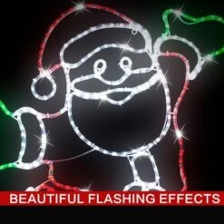Stockholm Christmas Lights Motif LED Ropelight Happy Santa Twinkle Multi Colour -Christmas Lights Store 257025 2384995 F