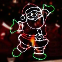 Stockholm Christmas Lights Motif LED Ropelight Happy Santa Twinkle Multi Colour -Christmas Lights Store 257025 2385001 F