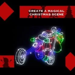 Stockholm Christmas Lights Motif LED Ropelight Santa On Motorbike Multi Colour -Christmas Lights Store 257027 2385005 F