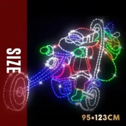 Stockholm Christmas Lights Motif LED Ropelight Santa On Motorbike Multi Colour -Christmas Lights Store 257027 2385007 F