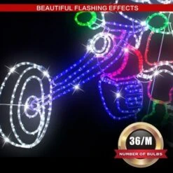 Stockholm Christmas Lights Motif LED Ropelight Santa On Motorbike Multi Colour -Christmas Lights Store 257027 2385009 F
