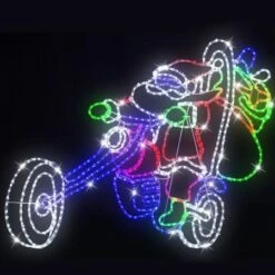 Stockholm Christmas Lights Motif LED Ropelight Santa On Motorbike Multi Colour -Christmas Lights Store 257027 2385015 F