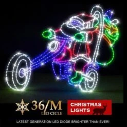 Stockholm Christmas Lights Motif LED Ropelight Santa On Motorbike Multi Colour -Christmas Lights Store 257027 2385019 F