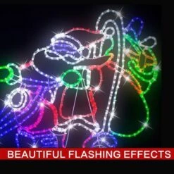 Stockholm Christmas Lights Motif LED Ropelight Santa On Motorbike Multi Colour -Christmas Lights Store 257027 2385021 F
