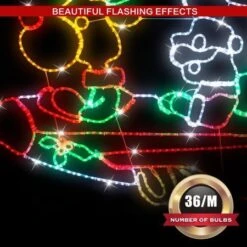 Stockholm Christmas Lights Motif LED Ropelight Santa Reindeer In Rocket Indoor -Christmas Lights Store 257029 2109003 F