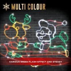 Stockholm Christmas Lights Motif LED Ropelight Santa Reindeer In Rocket Indoor -Christmas Lights Store 257029 2109005 F