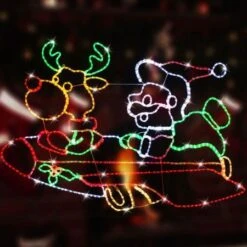 Stockholm Christmas Lights Motif LED Ropelight Santa Reindeer In Rocket Indoor -Christmas Lights Store 257029 2109009 F