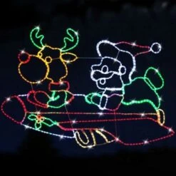 Stockholm Christmas Lights Motif LED Ropelight Santa Reindeer In Rocket Indoor -Christmas Lights Store 257029 2109011 F