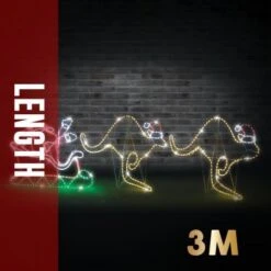 Stockholm Christmas Lights Motif LED Ropelight Santa Sleigh 2 Kangroos Outdoor 14 Stockholm Christmas Lights Motif LED Ropelight Santa Sleigh 2 Kangroos Outdoor -Christmas Lights Store 257031 2385025 F