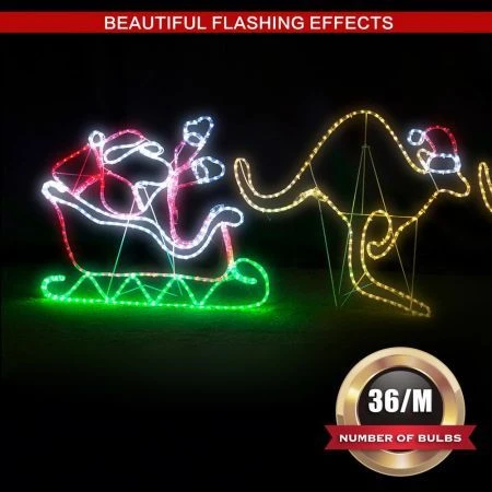 Stockholm Christmas Lights Motif LED Ropelight Santa Sleigh 2 Kangroos Outdoor 7 Stockholm Christmas Lights Motif LED Ropelight Santa Sleigh 2 Kangroos Outdoor - Image 7
