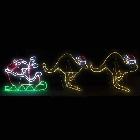 Stockholm Christmas Lights Motif LED Ropelight Santa Sleigh 2 Kangroos Outdoor 2 Stockholm Christmas Lights Motif LED Ropelight Santa Sleigh 2 Kangroos Outdoor - Image 2