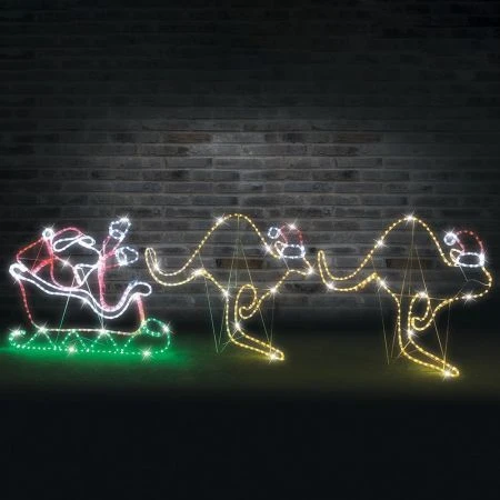 Stockholm Christmas Lights Motif LED Ropelight Santa Sleigh 2 Kangroos Outdoor 3 Stockholm Christmas Lights Motif LED Ropelight Santa Sleigh 2 Kangroos Outdoor - Image 3