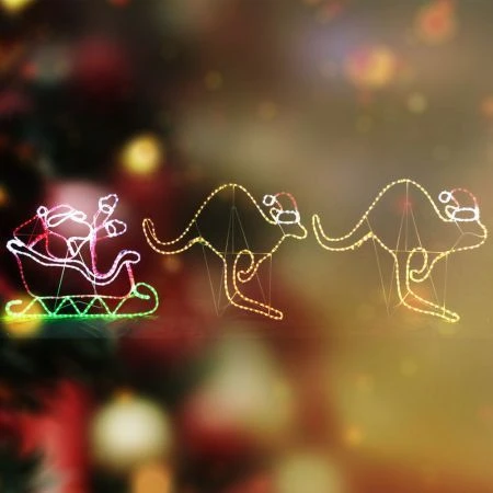 Stockholm Christmas Lights Motif LED Ropelight Santa Sleigh 2 Kangroos Outdoor 8 Stockholm Christmas Lights Motif LED Ropelight Santa Sleigh 2 Kangroos Outdoor - Image 8