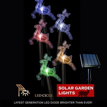 Stockholm Christmas Lights Solar Path Light Reindeer 5pc Multi Colour LEDs Home 4 Stockholm Christmas Lights Solar Path Light Reindeer 5pc Multi Colour LEDs Home - Image 4