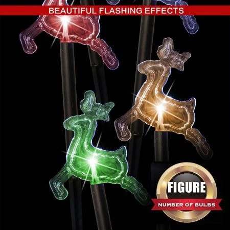 Stockholm Christmas Lights Solar Path Light Reindeer 5pc Multi Colour LEDs Home 2 Stockholm Christmas Lights Solar Path Light Reindeer 5pc Multi Colour LEDs Home - Image 2