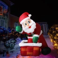 Santaco Inflatable Christmas Decor Santa Chimney 1.2M LED Lights Xmas Party -Christmas Lights Store 257193 2112467 F