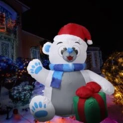 Santaco Inflatable Christmas Decorations Polar Bear 1.2M LED Lights Xmas Party -Christmas Lights Store 257195 2112483 F