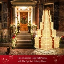 1.8m 3D Christmas Gift Box LED Light Xmas Present Decoration Indoor Outdoor Lighted Display -Christmas Lights Store 257269 2113583 HD
