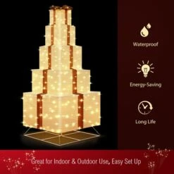 1.8m 3D Christmas Gift Box LED Light Xmas Present Decoration Indoor Outdoor Lighted Display -Christmas Lights Store 257269 2113587 HD