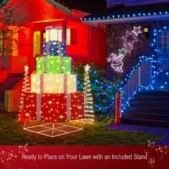 180cm Colourful Lighted Gift Box Christmas Present LED Light Xmas Home Garden Holiday Decoration -Christmas Lights Store 257271 2113605 HD