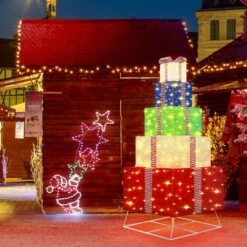 180cm Colourful Lighted Gift Box Christmas Present LED Light Xmas Home Garden Holiday Decoration -Christmas Lights Store 257271 2113607 HD