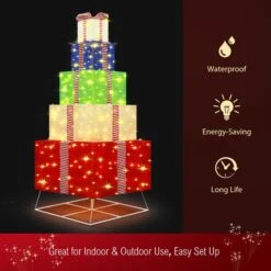 180cm Colourful Lighted Gift Box Christmas Present LED Light Xmas Home Garden Holiday Decoration -Christmas Lights Store 257271 2113611 HD