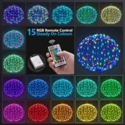 Set Of 3 Christmas RGB LED Light Balls Lighted Multicolour Spheres Xmas Decoration With Remote -Christmas Lights Store 257275 2113657 HD