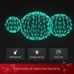 Set Of 3 Christmas RGB LED Light Balls Lighted Multicolour Spheres Xmas Decoration With Remote -Christmas Lights Store 257275 2113667 HD