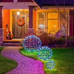 Set Of 3 Christmas RGB LED Light Balls Lighted Multicolour Spheres Xmas Decoration With Remote -Christmas Lights Store 257275 2113673 HD