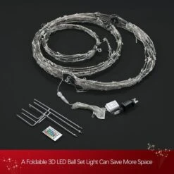 Set Of 3 Christmas RGB LED Light Balls Lighted Multicolour Spheres Xmas Decoration With Remote -Christmas Lights Store 257275 2126485 HD