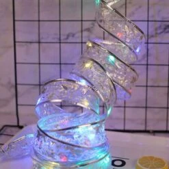 Christmas Fairy String Lights 50 LED 5M Copper Wire Ribbon Bows Lights For Battery Power Christmas Tree Decorations -Christmas Lights Store 257311 2114653 F