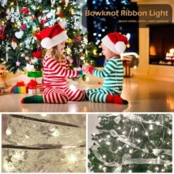 Christmas Fairy String Lights 50 LED 5M Copper Wire Ribbon Bows Lights For Battery Power Christmas Tree Decorations -Christmas Lights Store 257311 2114655 HD