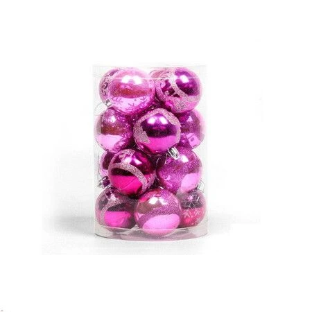 6CM 16Pcs Christmas Ball Holiday Wedding Party Ornaments Col Fucia 1 6CM 16Pcs Christmas Ball Holiday Wedding Party Ornaments Col Fucia