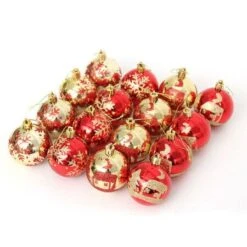 6CM 16Pcs Christmas Ball Holiday Wedding Party Ornaments Col Red Gold -Christmas Lights Store 257577 2117207 F