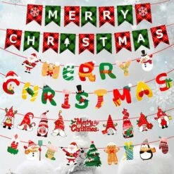 2021 Christmas Flag Decorations Supplies Home Decore 6pcs 3m Garland Christmas Banners Christmas Decorations -Christmas Lights Store 257585 2117299 F