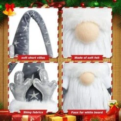 Christmas Gnomes Decorations With LED Light, 2 Pack Handmade Gnomes, Lighted Santa Elf Plush Table Ornaments RED And BROWN -Christmas Lights Store 258455 2127109 F