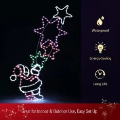 Christmas Santa And Star Lights 10M LED Rope Xmas Decorations Ornaments Wall Mount For Home Outdoor -Christmas Lights Store 258771 2143305 HD