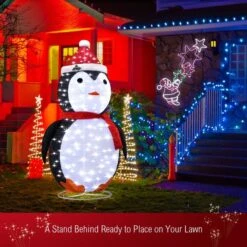 3D Christmas Lights Xmas Penguin LED Lighted Holiday Ornaments Outdoor Decorations 180CM -Christmas Lights Store 258773 2143205 HD