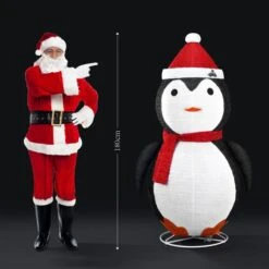 3D Christmas Lights Xmas Penguin LED Lighted Holiday Ornaments Outdoor Decorations 180CM -Christmas Lights Store 258773 2143213 HD